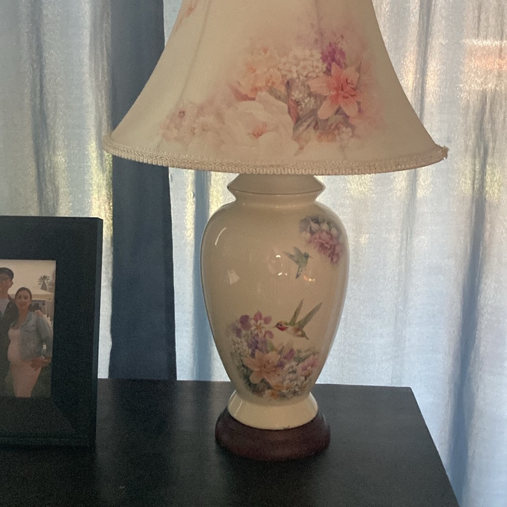 Floral Ceramic Table Lamp with Shade